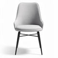 Gray fabric dining chair with black metal legs 50 x 50 x 85cm