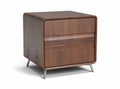 Wooden nightstand with two drawers and metal legs 40 x 40 x 45cm