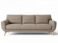 Modern fabric sofa with wooden legs in brown 200 x 90 x 85cm