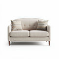 Fabric loveseat with decorative throw pillows 150 x 80 x 75cm beige color