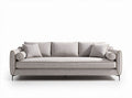 Modern fabric sofa with removable cushions in light grey 200 x 90 x 80cm
